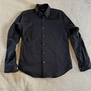 Theory Sylvain Poplin Black Shirt